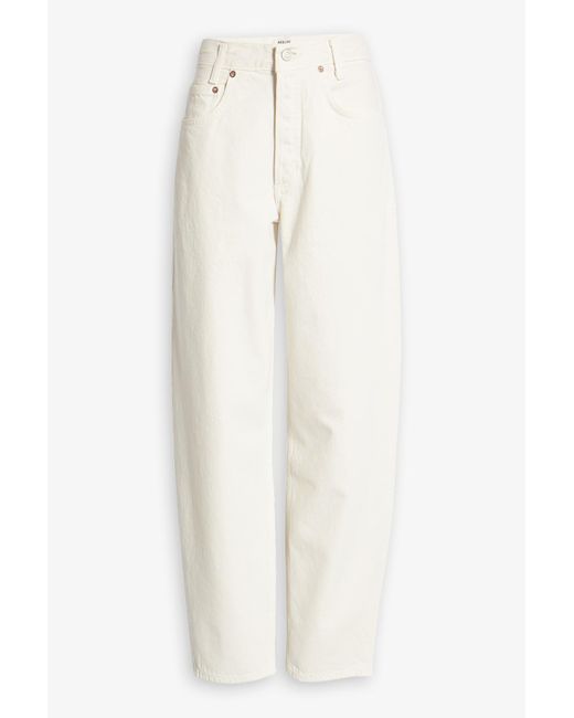 Agolde Cotton Tapered High Rise Baggy Jean In Drum in White | Lyst