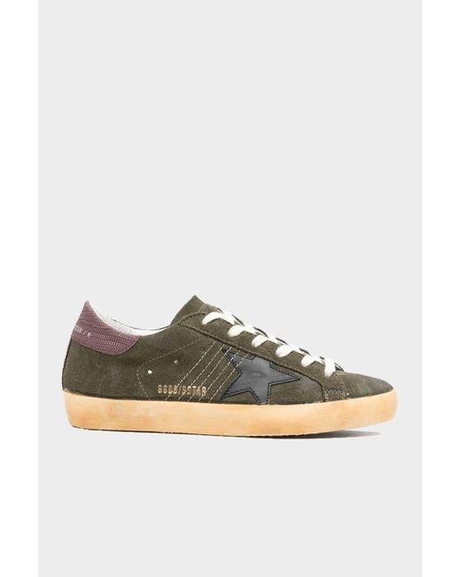 Golden Goose Superstar Olive Stitching Suede Leather Sneaker Lyst