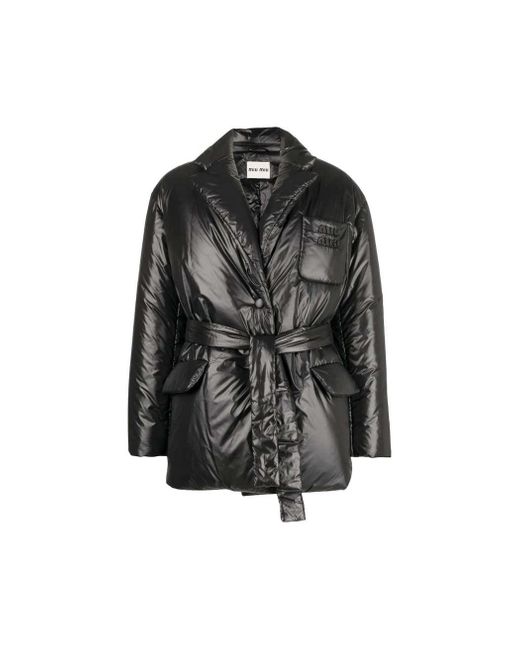puffer jacket tie waist