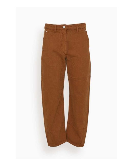 Lemaire Denim Twisted Pant In Cigar in Brown | Lyst