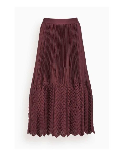 Jonathan Simkhai Synthetic Marta Pleated Midi Skirt In Mulberry in