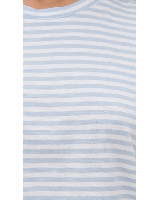 Madewell White Boxy Stripe Crop Tee