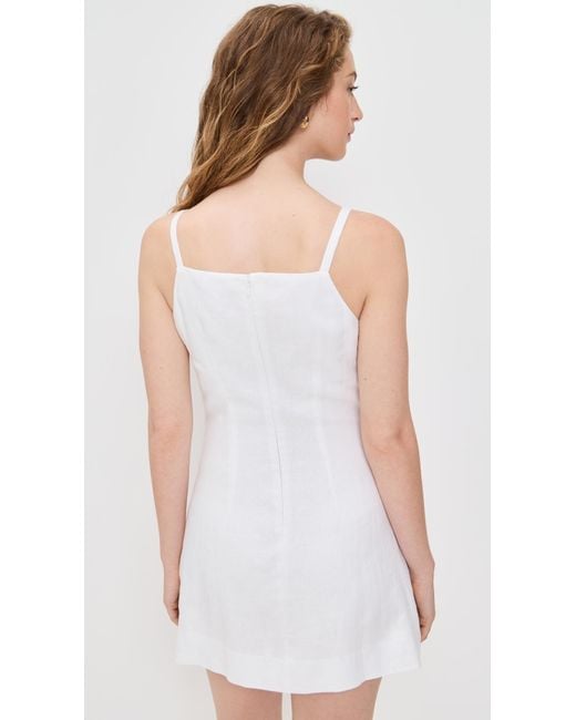 Reformation White Phillipa Linen Dress