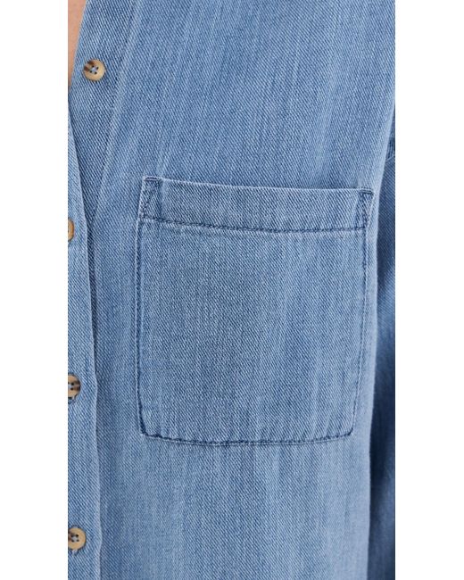 Z Supply Blue Perfect Twill Button Up