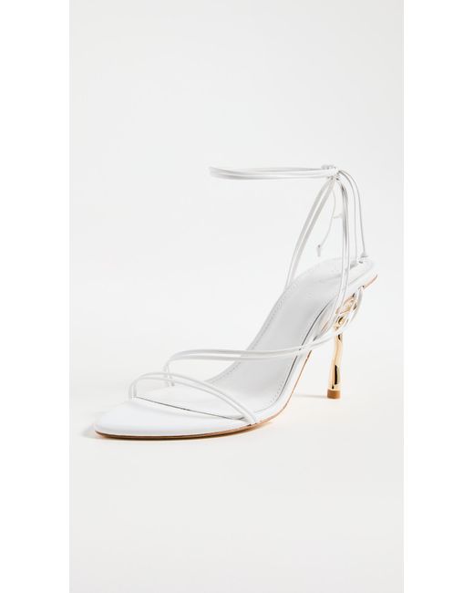 Aje. Quinn Metal Ribbon Heels in White | Lyst