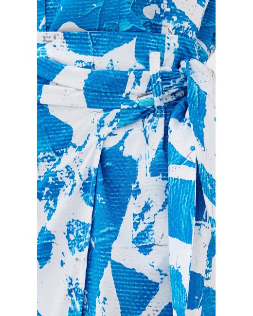 Stella Jean Blue Midi Wrap Skirt