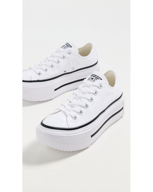 Converse White Chuck Taylor All Star Lift Double Stack Lace-Up Boots/ 1 7