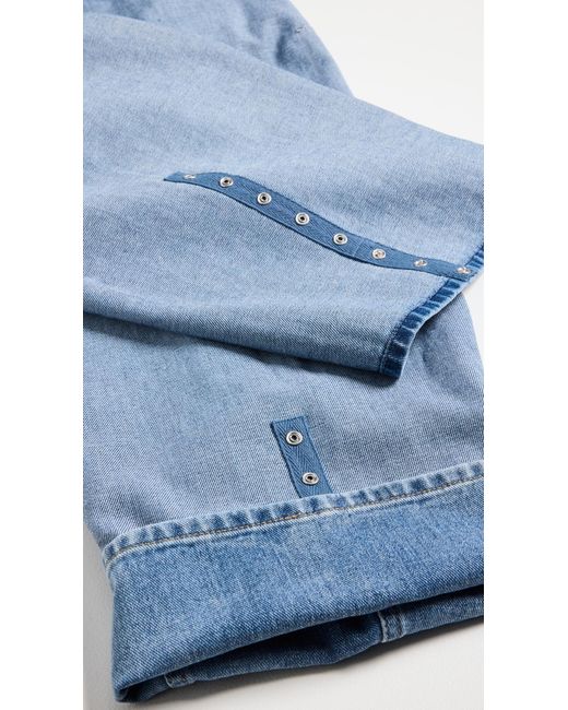 Tibi Blue Petite Classic Wash Denim Sid Jeans