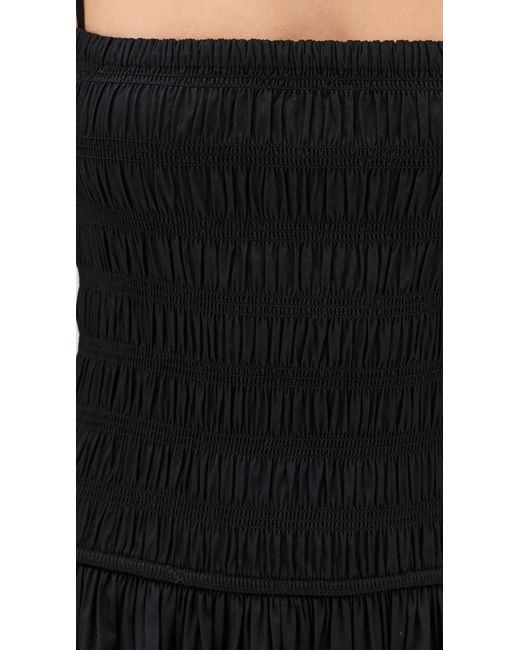 maxi dress with fitted bodice English Factory Women's Smocked Sleeveless Maxi Dress