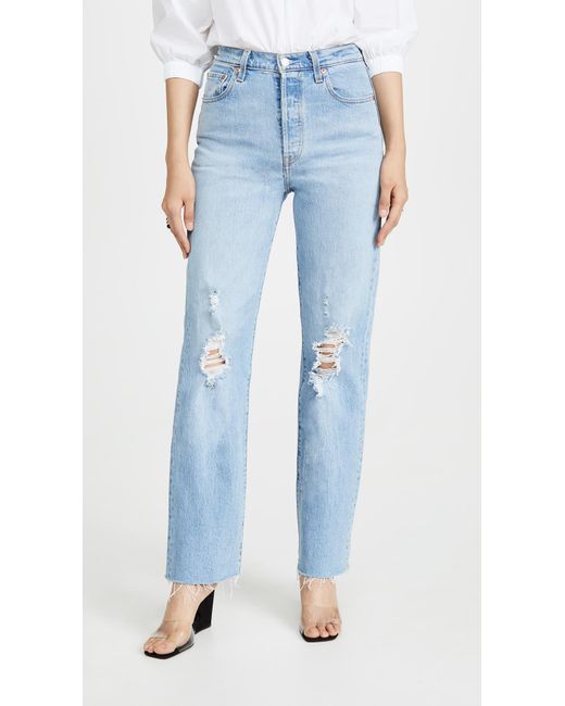 Levi's Ribcage Straight Full Length Jeans in Blue
