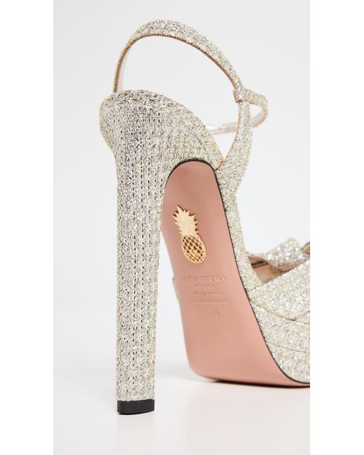 Aquazzura Nina Plateau Sandals 130Mm in White | Lyst