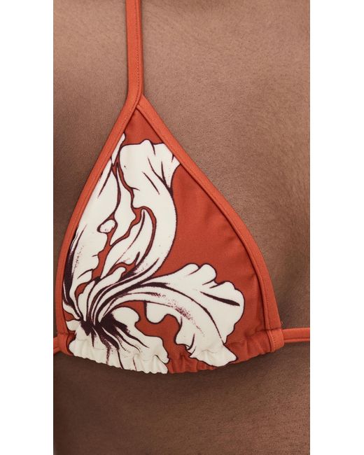 LaDoubleJ Red Triangle Bikini Top
