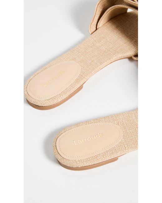 Larroude Natural Ivy Ruffle Sandals