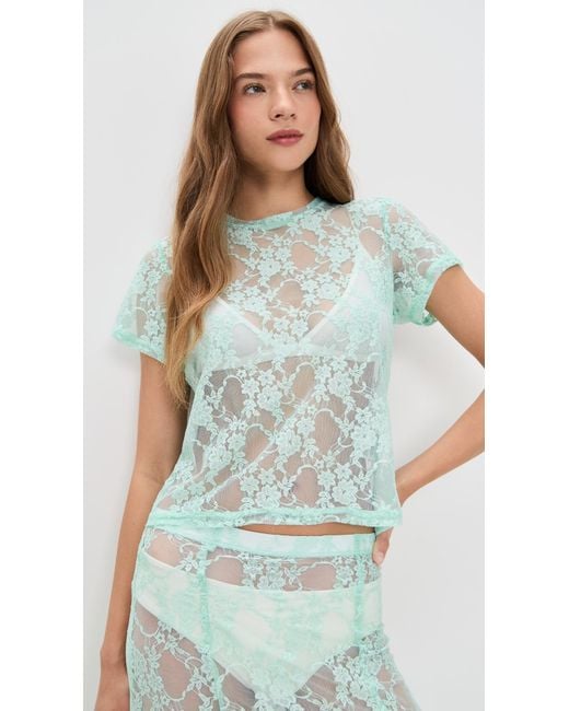Le Bos Blue Lace Tee