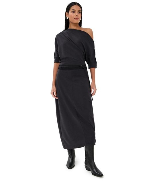 Lemaire Twisted Hem Dress in Black | Lyst Lemaire Twisted Hem Dress in Black | Lyst