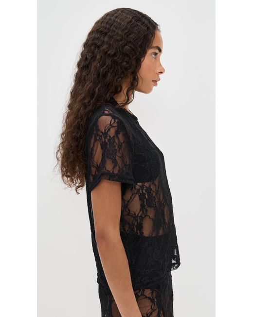 Le Bos Black Lace Tee