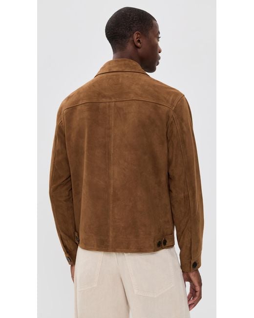 Theory Brown Amos Suede Jacket for men