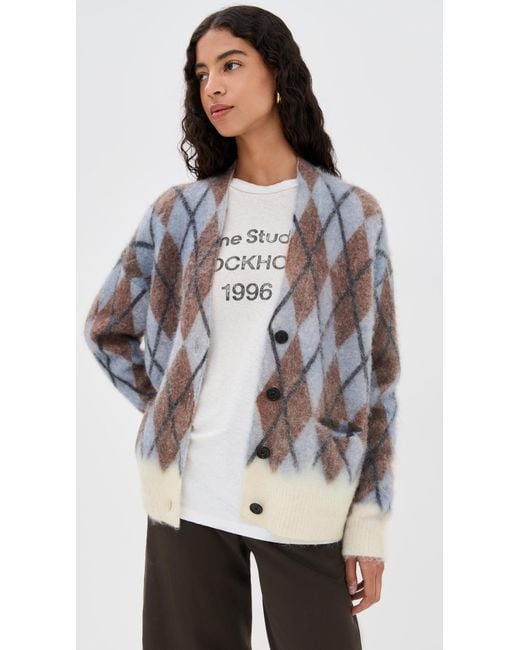 Acne Multicolor Mohair Knit Cardigan