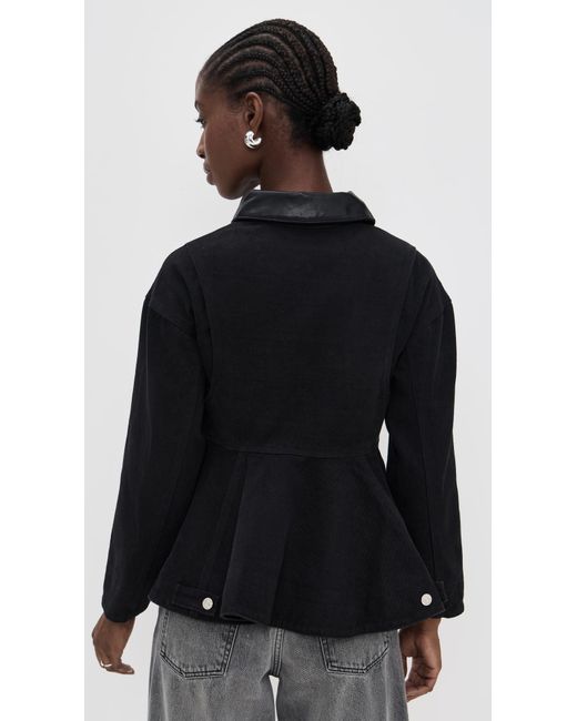 Line & Dot Black Eton Peplum Jacket