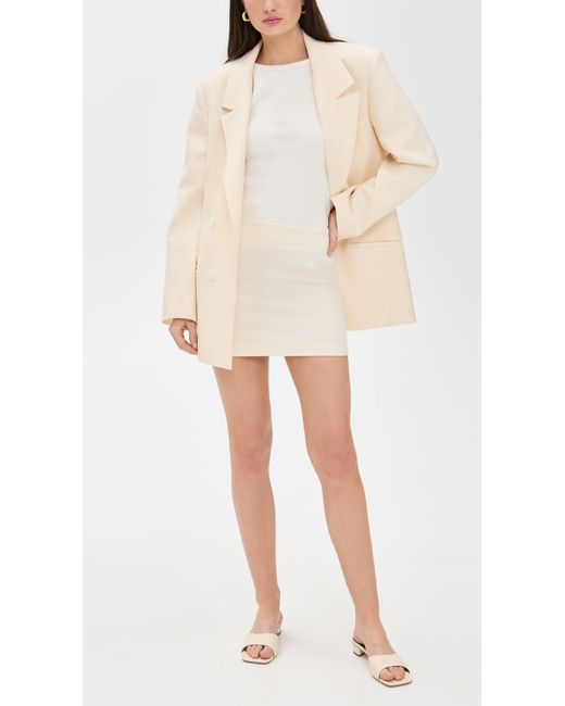 Enza Costa White Crepe City Skirt