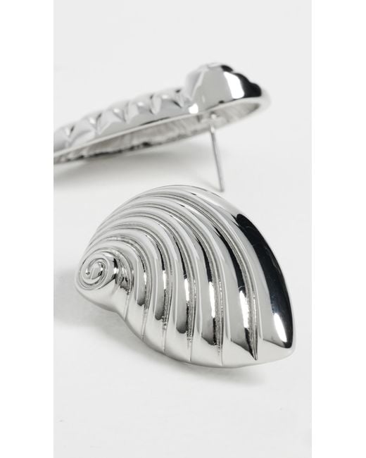 Kenneth Jay Lane White Seashell Post Earrings