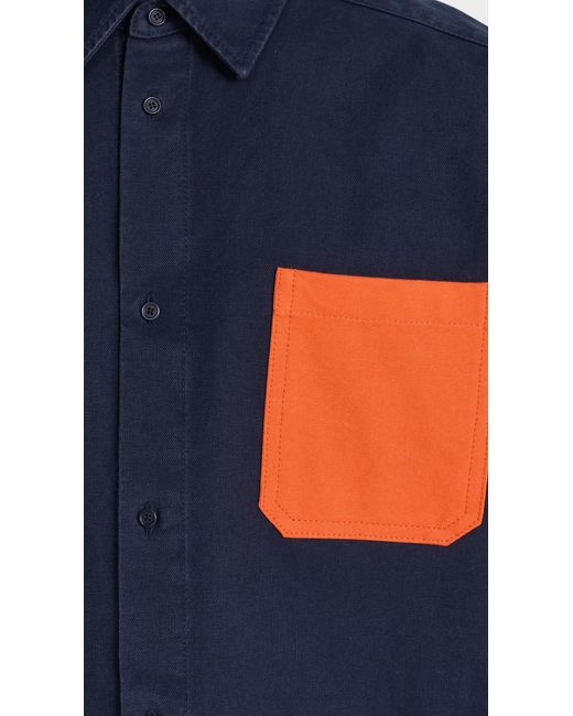 J.W. Anderson Blue Oversized Contrast Pocket Shirt for men
