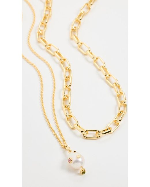 Madewell Multicolor Two-pack Studded Freshwater Pearl Necklace Set