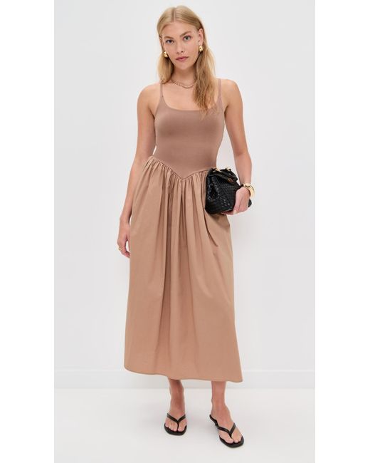 Le Bos Natural Alix Mixed Fabric Tank Dress