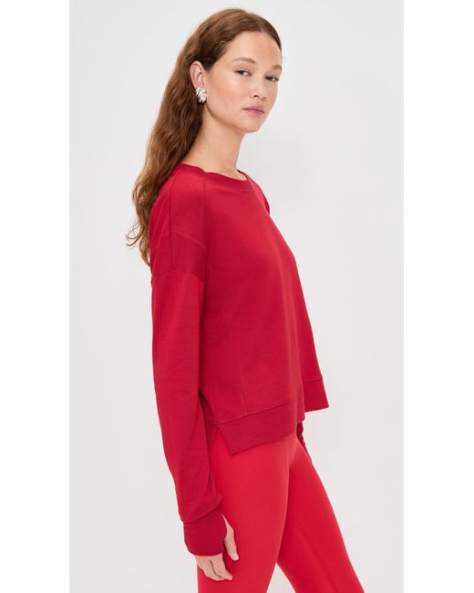 Sweaty Betty Red After Class Crop Sweatshirt