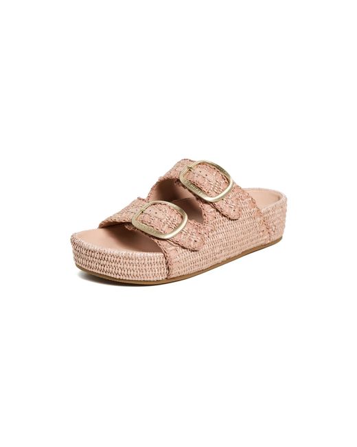 Loeffler Randall Pink Theo Two Band Sandals Wedge Shoes 9.5 B