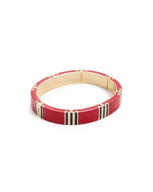 Tory Burch Red T Stripe Bangle