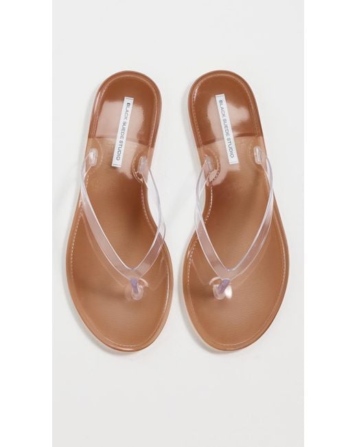 Black Suede Studio Black Crystal Jelly Flip Flops