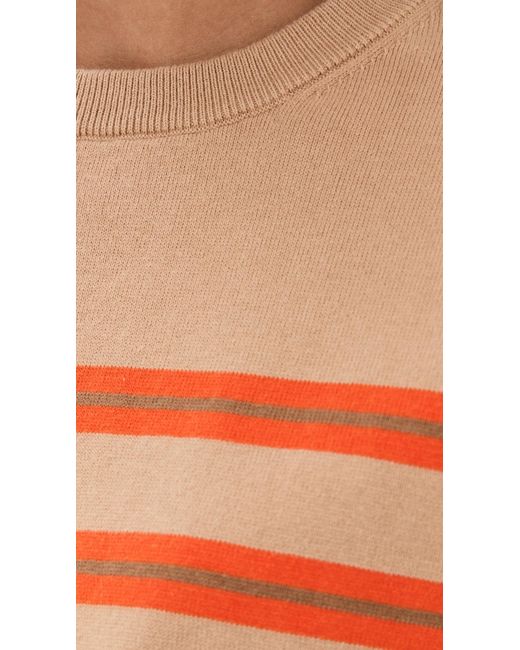 Le Bos Orange Striped Boxy Pullover