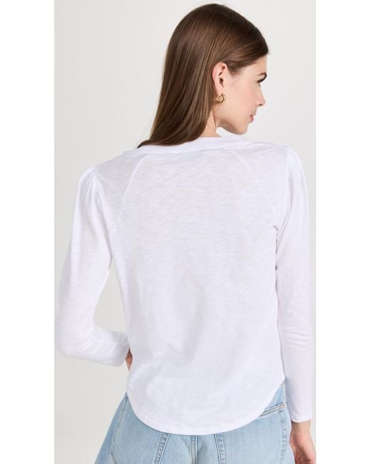 Veronica Beard White Mason Baseball Tee
