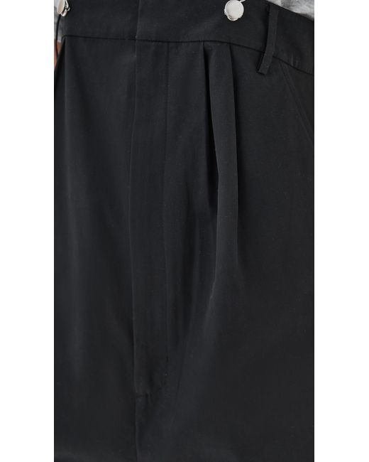 Tibi Black Bio Twill Overall Shorts