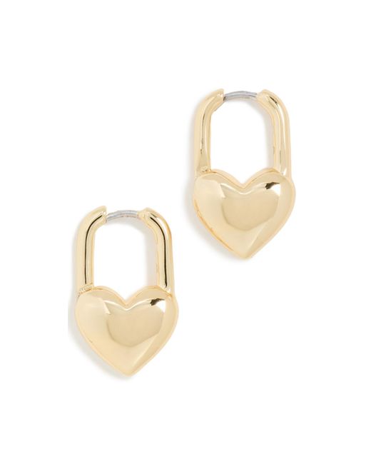 Gorjana White Heart Padlock Huggies