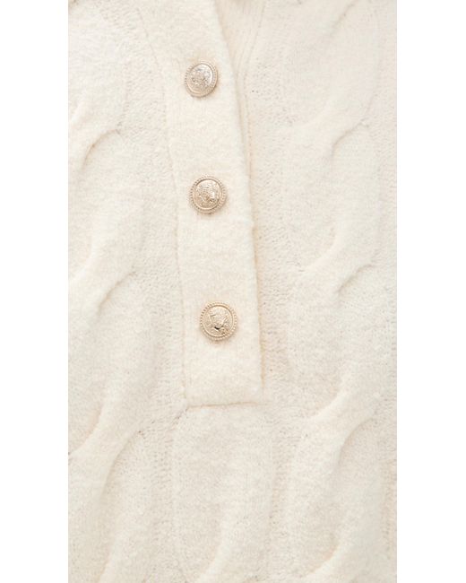 Splendid White X Cella Jane Half Placket Sweater