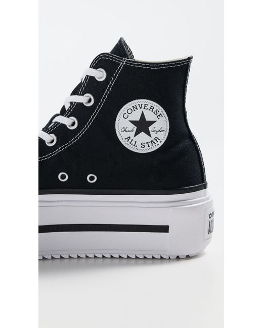 Converse Black Chuck Taylor All Star Lift Double Stack Lace-Up Boots/ 11