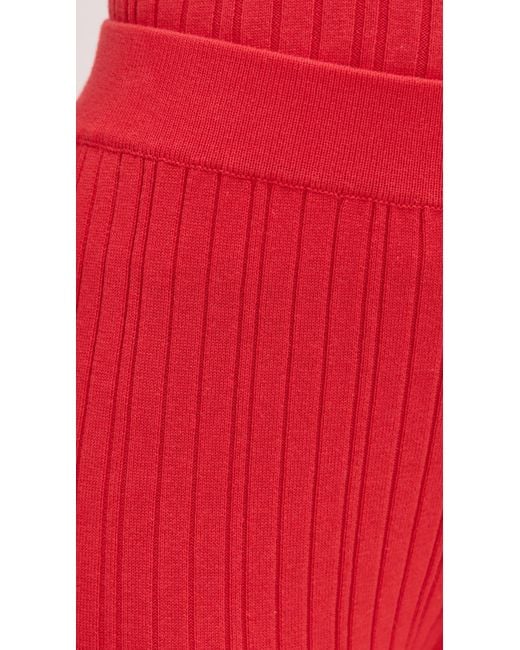 Le Bos Red Ribbed Flare Pants