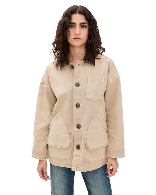 Faherty Brand Natural Sunwashed Canvas Barn Jacket
