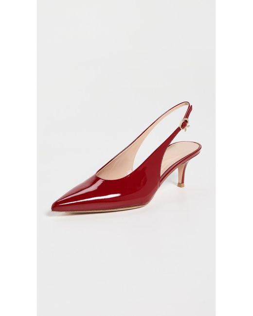 Gianvito Rossi Red Robbie Sling Pumps 55Mm