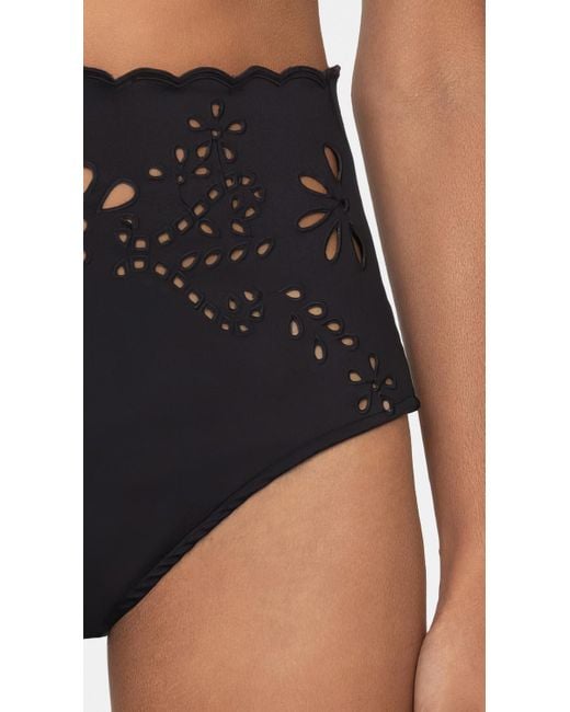 Sea Black Liat Embroidery High Waisted Bikini Bottoms