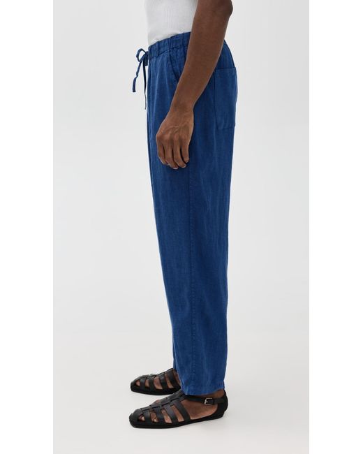 Bather Blue Linen Leisure Pants for men