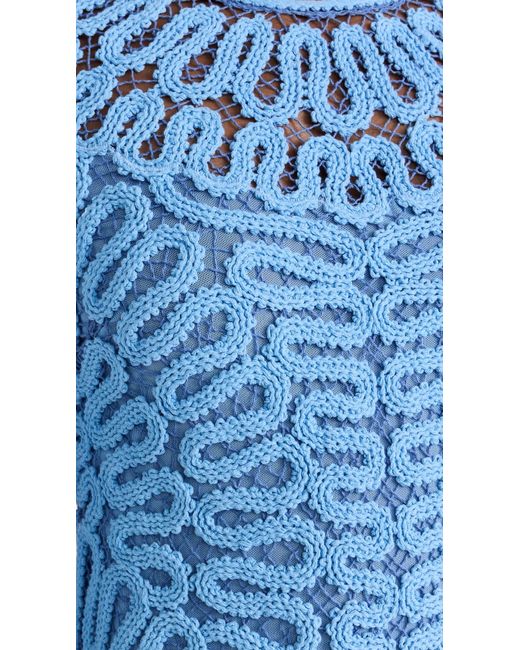 Jonathan Simkhai Blue Mccall Cage Crochet Embroidery Mini Dress