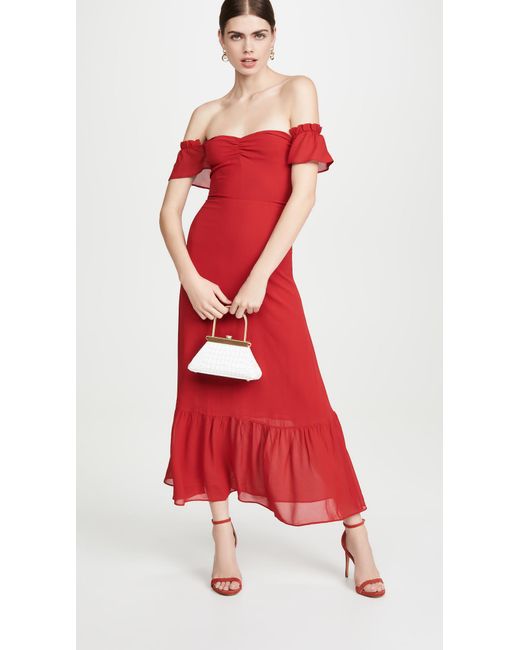 Reformation Synthetic Butterfly Dress in Cherry (Red) - Lyst