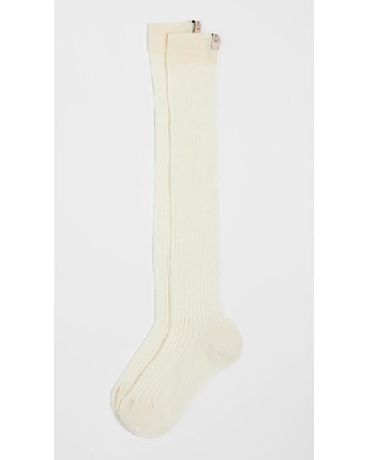 Comme Si White The Knee High Socks