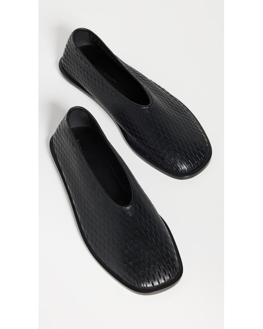 Proenza Schouler Black Square Perforated Slippers