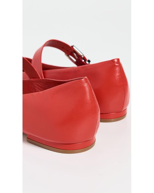 Cinq À Sept Red Sofia Mary Jane Flats