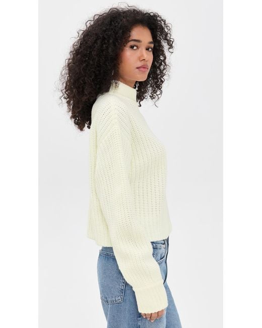 GOOD AMERICAN Women's Black Chunky Knit Mock Neck Sweater