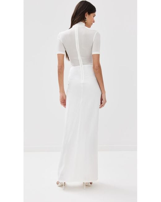 Christopher Esber White Fusion Ruched Tee Gown